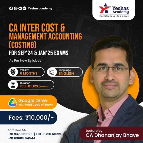 CA Inter Cost & Management Accounting(costing) Regular Batch For ...