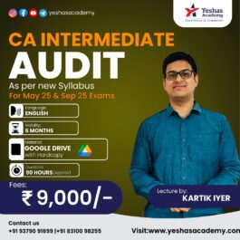 CA Inter Audit Regular Batch For May & September 2025 By CA Kartik Iyer