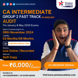 CA Inter Audit Fast Track Batch for Jan’25 & May’25 Exams(Hinglish)