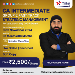 CA Inter Strategic Management Fast Track Batch for Jan’25 & May’25 Exams(Hinglish)