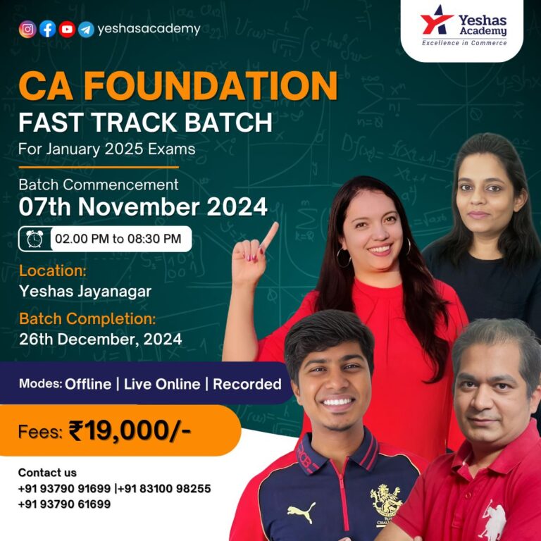 CA Foundation Fast Track Jan 2025 Exams