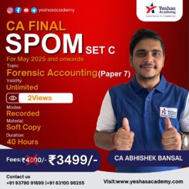 CA Final SPOM(Set C) Paper 7 Forensic Accounting By CA Abhishek Bansal